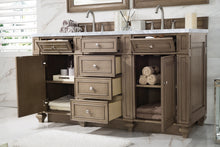 Load image into Gallery viewer, Bathroom Vanities Outlet Atlanta Renovate for LessBristol 60&quot; Double Vanity, Whitewashed Walnut, w/ 3 CM Carrara Marble Top