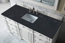 Load image into Gallery viewer, Bristol 60&quot; Single Vanity, Bright White, w/ 3 CM Charcoal Soapstone Quartz Top