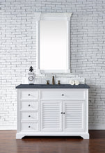 Load image into Gallery viewer, Savannah 48&quot; Single Vanity Cabinet, Bright White, w/ 3 CM Charcoal Soapstone Quartz Top