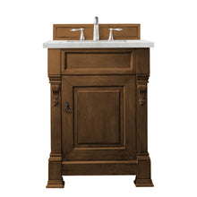 Load image into Gallery viewer, Brookfield 26&quot; Single Vanity, Country Oak w/ 3 CM Eternal Jasmine Pearl Quartz Top