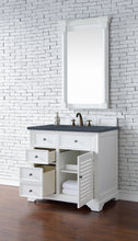 Load image into Gallery viewer, Bathroom Vanities Outlet Atlanta Renovate for LessSavannah 36&quot; Single Vanity Cabinet, Bright White, w/ 3 CM Charcoal Soapstone Quartz Top