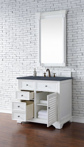 Bathroom Vanities Outlet Atlanta Renovate for LessSavannah 36" Single Vanity Cabinet, Bright White, w/ 3 CM Charcoal Soapstone Quartz Top