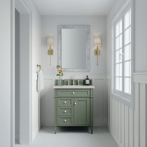 Brittany 30" Single Vanity, Smokey Celadon w/ 3CM Eternal Serena Top