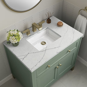 Bathroom Vanities Outlet Atlanta Renovate for LessChicago 36" Single Vanity, Smokey Celadon w/ 3CM Ethereal Noctis Top