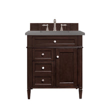 Load image into Gallery viewer, Brittany 30&quot; Single Vanity, Burnished Mahogany, w/ 3 CM Grey Expo Quartz Top