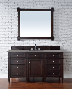 Brittany 60" Burnished Mahogany Single Vanity w/ 3 CM Grey Expo Quartz Top