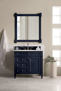 Brittany 36" Victory Blue Single Vanity w/ 3 CM White Zeus Quartz Top