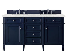 Load image into Gallery viewer, Brittany 60&quot; Victory Blue Double Vanity w/ 3 CM Eternal Jasmine Pearl Quartz Top