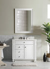 Bristol 36" Single Vanity, Bright White, w/ 3 CM Eternal Jasmine Pearl Quartz Top