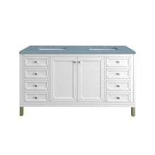 Load image into Gallery viewer, Chicago 60&quot; Double Vanity, Glossy White w/ 3CM Cala Blue Top