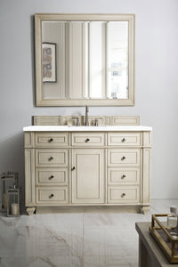 Bristol 48" Single Vanity, Vintage Vanilla, w/ 3 CM White Zeus Quartz Top