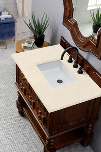 Bathroom Vanities Outlet Atlanta Renovate for LessCastilian 36" Single Vanity Cabinet, Aged Cognac, w/ 3 CM Eternal Marfil Quartz Top