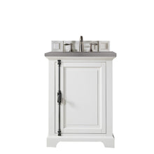 Load image into Gallery viewer, Providence 26&quot; Single Vanity Cabinet, Bright White, w/ 3 CM Grey Expo Quartz Top