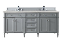 Load image into Gallery viewer, Brittany 72&quot; Urban Gray Double Vanity w/ 3 CM Eternal Serena Quartz Top