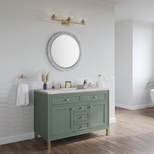 Chicago 48" Single Vanity, Smokey Celadon w/ 3CM Eternal Jasmine Pearl Top