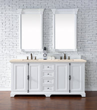 Load image into Gallery viewer, Providence 72&quot; Double Vanity Cabinet, Bright White, w/ 3 CM Eternal Marfil Quartz Top James Martin