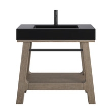 Load image into Gallery viewer, Auburn 36&quot; Sink Console, Weathered Timber w/ Black Matte Mineral Composite Top