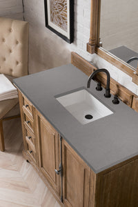 Providence 48" Single Vanity Cabinet, Driftwood, w/ 3 CM Grey Expo Quartz Top