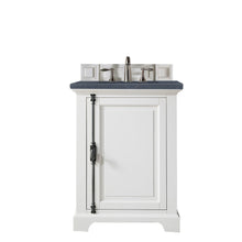 Load image into Gallery viewer, Providence 26&quot; Single Vanity Cabinet, Bright White, w/ 3 CM Charcoal Soapstone Quartz Top