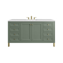 Load image into Gallery viewer, Chicago 60&quot; Single Vanity, Smokey Celadon w/ 3CM Arctic Fall Top