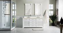 Load image into Gallery viewer, Savannah 72&quot; Double Vanity Cabinet, Bright White, w/ 3 CM Eternal Marfil Quartz Top James Martin