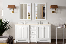 Load image into Gallery viewer, De Soto 72&quot; Double Vanity, Bright White w/ 3 CM Eternal Marfil Quartz Top