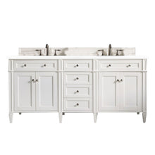 Load image into Gallery viewer, Brittany 72&quot; Bright White Double Vanity w/ 3 CM White Zeus Quartz Top