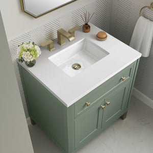 Bathroom Vanities Outlet Atlanta Renovate for LessChicago 30" Single Vanity, Smokey Celadon w/ 3CM White Zeus Top