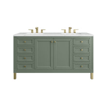 Load image into Gallery viewer, Chicago 60&quot; Double Vanity, Smokey Celadon w/ 3CM Ethereal Noctis Top