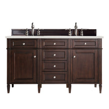 Load image into Gallery viewer, Brittany 60&quot; Burnished Mahogany Double Vanity w/ 3 CM Eternal Serena Quartz Top