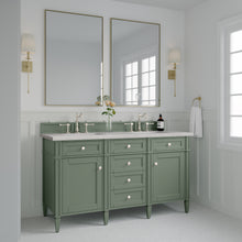 Load image into Gallery viewer, Brittany 60&quot; Double Vanity, Smokey Celadon w/ 3CM Eternal Serena Top