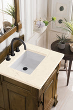 Load image into Gallery viewer, Brookfield 26&quot; Single Vanity, Country Oak w/ 3 CM Eternal Marfil Quartz Top