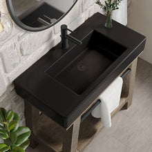 Load image into Gallery viewer, Bathroom Vanities Outlet Atlanta Renovate for LessAuburn 36&quot; Sink Console, Weathered Timber w/ Black Matte Mineral Composite Top