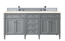 Load image into Gallery viewer, Brittany 72&quot; Urban Gray Double Vanity w/ 3 CM Eternal Marfil Quartz Top