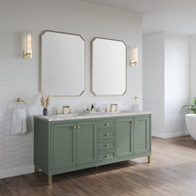 Load image into Gallery viewer, Chicago 72&quot; Double Vanity, Smokey Celadon w/ 3CM Eternal Jasmine Pearl Top