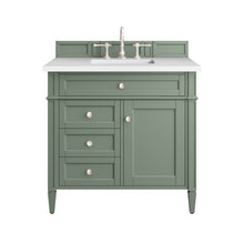 Load image into Gallery viewer, Brittany 36&quot; Single Vanity, Smokey Celadon w/ 3CM White Zeus Top