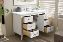 Load image into Gallery viewer, Palisades 48&quot; Single Vanity, Bright  White, w/ 3 CM Classic White Quartz Top James Martin