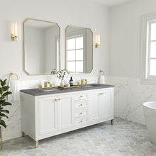 Load image into Gallery viewer, Chicago 72&quot; Double Vanity, Glossy White w/ 3CM Grey Expo Top