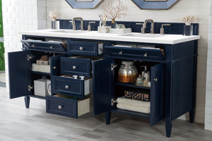 Bathroom Vanities Outlet Atlanta Renovate for LessBrittany 72" Victory Blue Double Vanity w/ 3 CM Classic White Quartz Top