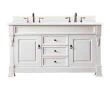 Load image into Gallery viewer, Brookfield 60&quot; Double Vanity, Bright White w/ 3 CM Arctic Fall Solid Surface Top