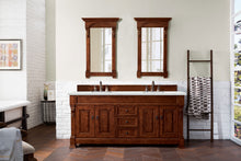 Load image into Gallery viewer, Brookfield 72&quot; Double Vanity, Warm Cherry w/ 3 CM Ethereal Noctis Quartz Top