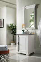 Load image into Gallery viewer, Providence 26&quot; Single Vanity Cabinet, Bright White, w/ 3 CM Grey Expo Quartz Top