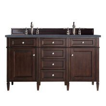 Load image into Gallery viewer, Brittany 60&quot; Burnished Mahogany Double Vanity w/ 3 CM Charcoal Soapstone Quartz Top