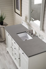 Load image into Gallery viewer, Savannah 60&quot; Single Vanity Cabinet, Bright White, w/ 3 CM Grey Expo Quartz Top