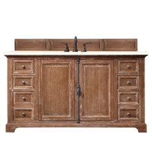 Load image into Gallery viewer, Providence 60&quot; Single Vanity Cabinet, Driftwood, w/ 3 CM Eternal Marfil Quartz Top