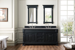 Brookfield 72" Double Vanity, Antique Black w/ 3 CM Grey Expo Quartz Top