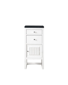 Athens 15" Cabinet w/ Drawers & Door, Glossy White w/ 3 CM Charcoal Soapstone Quartz Top