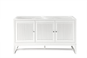 Athens 60" Double Vanity Cabinet, Glossy White