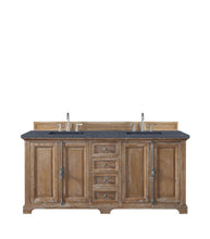 Load image into Gallery viewer, Providence 72&quot; Double Vanity Cabinet, Driftwood, w/ 3 CM Charcoal Soapstone Quartz Top