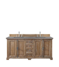 Load image into Gallery viewer, Providence 72&quot; Double Vanity Cabinet, Driftwood, w/ 3 CM Grey Expo Quartz Top
